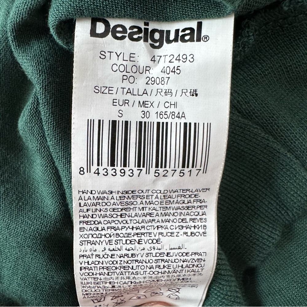 Desigual Yanira Green Short Sleeve Top Abstract Print Oversized Slouchy Small - Picture 10 of 11